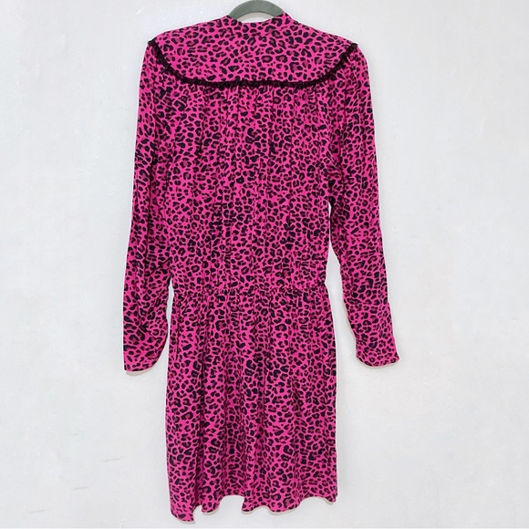 Zadig & Voltaire Reveal Leopard Print Mini Dress Framboise Pink Size XS NWT - Picture 12 of 15